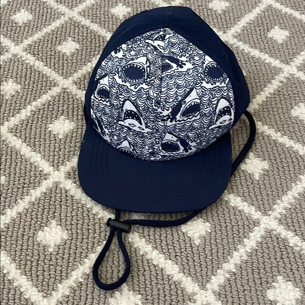 George Hat Navy Shark Print Kids Swim Hat